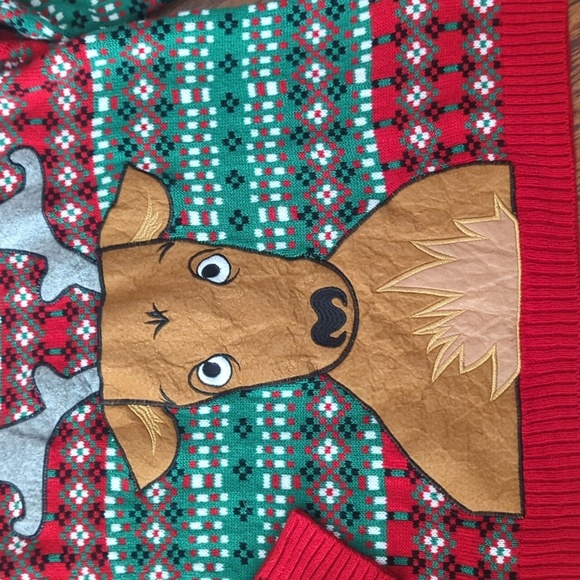Blizzard Bay Men's Ugly Christmas holiday Sweater Drink Pocket reindeer sz XL - Picture 2 of 6
